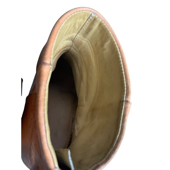 Rag & Bone Newbury booties size 9 tan grained leather 3.5’ block heel - Picture 6 of 9